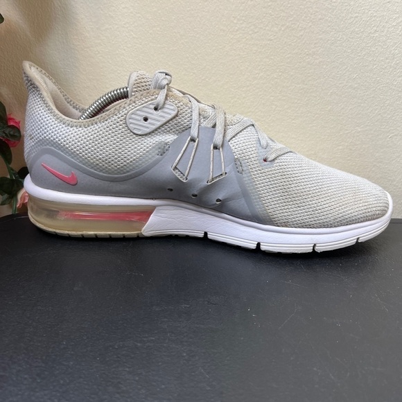 🌹 Nike Womens Air Max Sequent 3 Running Shoes Grey/Pink 908993-012 Size 10 - Picture 11 of 16